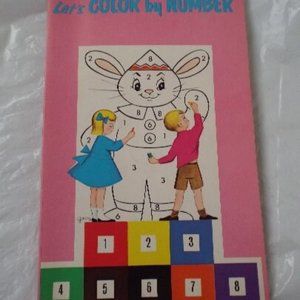 Vintage 1965 Let's Color By Number Whitman's Children's Coloring Book UNUSED